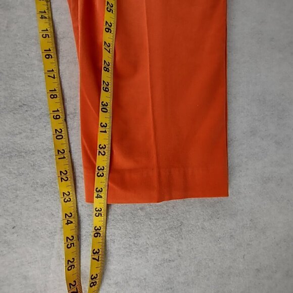 Coldwater Creek Women's Orange Cotton Capri Pants With Pockets Size 8 - Picture 8 of 11